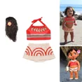 thumbnail image 3 of Vestido de una pieza para niña de Vaiana para Halloween, elegante conjunto de ropa de princesa Moana para fiesta de cumpleaños infantil, vestido de playa vintage esponjoso, 3 of 5