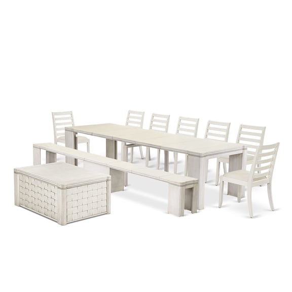 Luxe by East West Furniture 10 Pieces Extendable Dining Set Includes a Rectangle Kitchen Table