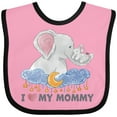 thumbnail image 3 of Inktastic I Love My Mommy Cute Elephants with Moon and Stars Boys or Girls Baby Bib, 3 of 4