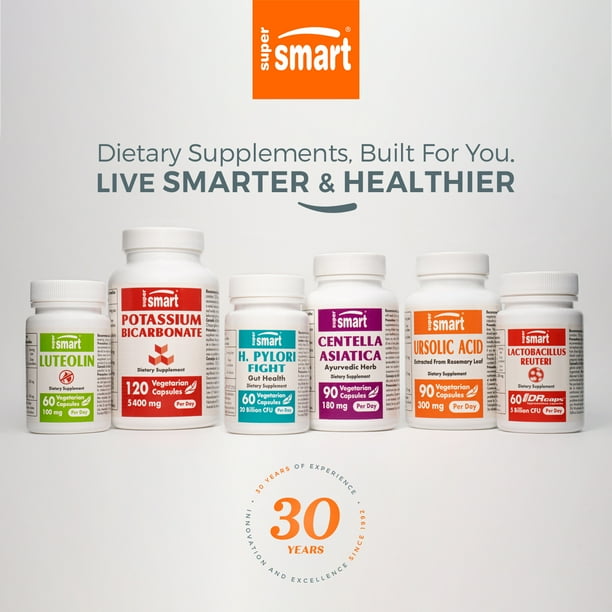 SuperSmart S-Acetyl Glutathione 300mg per Day (High Absorption) - Stable Form of L-Glutathione Tripeptide - GSH Supplement | Non-GMO & Gluten Free