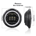 thumbnail image 3 of Faro de coche de motocicleta de 12 V/24 V, lámpara de conducción LED redonda de 7 pulgadas, 3 of 8