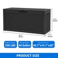 thumbnail image 3 of DEXTRUS 60 Gallon Outdoor Resin Deck Box with Side Handles, Weatherproof & Lockable Patio Furniture Storage, Black, 3 of 10