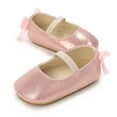 thumbnail image 2 of WREESH Baby Girls' Ballet Flats: Dress Shoes with Bow for Wedding, Party, and Summer Outside Wear Pink, 2 of 8