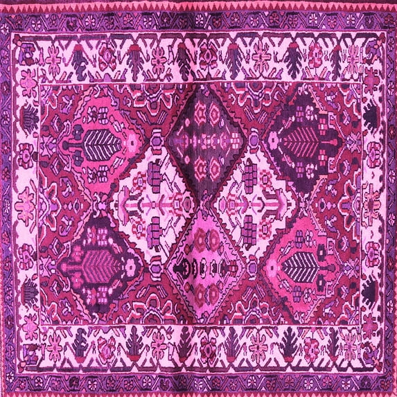 Ahgly Company Indoor Square Persian Pink Traditional Area Rugs, 7' Square