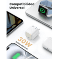 thumbnail image 4 of Cargador UGREEN Nexode 30W USB C GaN Carga Rápida PD iPhone 15/Samsung, 4 of 8