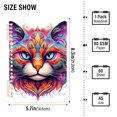 thumbnail image 3 of Cat Head Colorful Painting Ring Binder Notebook Journey Note Diary College Ruled Spiral Notebook Study Loose Leaf Paper A5 60 Pages, 3 of 8