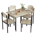 thumbnail image 6 of Dextrus 5 Piece Dining Set, Modern Wood Metal 42" Rectangular Table and 4 Chairs,Kitchen Breakfast Furniture-Light Brown, 6 of 8