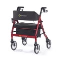 thumbnail image 3 of Comodit Spazio Special Extra Wide Heavy-Duty Rollator Walker with Ultra Comfortable Orthopedic 20" Wide Nylon Seat - 440 lb Weight Capacity Metallic Red, 3 of 6