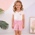 thumbnail image 2 of Xyant Toddler Baby Girls Clothes 2Pcs Summer Outfits Ruffle Sleeve T-shirt + Solid Shorts Cute Infant Girl Clothes Set (Pink,4-5 Years), 2 of 7