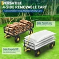 thumbnail image 5 of 900 LBS Garden Dump Cart with Removable Sidewalls, Steel Dump Wagon with 180° Swivel Handle & 10 in Tires, Yard Cart Utility Wheelbarrow for Backyard Farm, 5 of 7