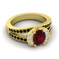 thumbnail image 3 of 2.35 Ct Oval Cut Garnet & Black Onyx Gemstone Wonderful Wedding Ring for Women 14K Yellow Gold Size 3 by Diamond-Capitals, 3 of 8