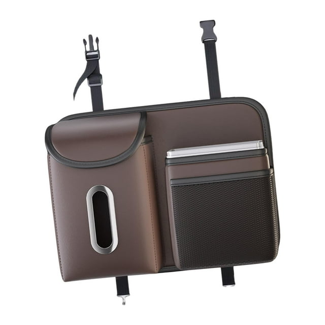 HILABEE Car Organizer for Back Seat Multi Pockets Travel Accessories for Bottles Brown