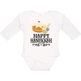 thumbnail image 3 of Inktastic Happy Hanukkah Dreidel Donut Boys or Girls Long Sleeve Baby Bodysuit, 3 of 5