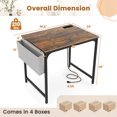 thumbnail image 2 of Costway 32" Meeting Room Desk Set of 4 with Charging Station & Headphone Hook Metal Frame Brown, 2 of 7