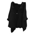 thumbnail image 2 of Meichang Womens Babydoll Tops Button V Collared Pleated Shirts Oversized Loose Fit Long Sleeve Roll Up Blouses Basic Clothes, 2 of 8