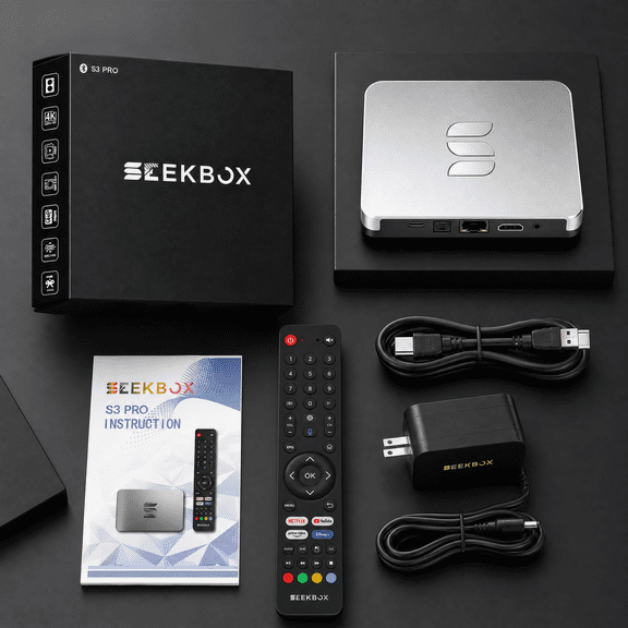 2026 SeekBox 3Pro Smart TV Wi-fi6 HD 4GB 64GB with Remote Control ldeal for Home
