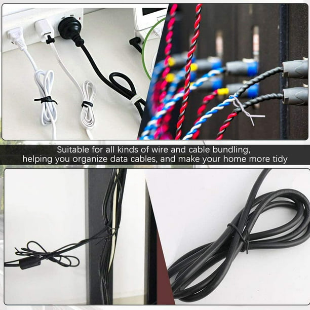 400 PCS Serre Cable Plastique Collier de Serrage Blanc et Noir