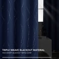 thumbnail image 6 of Deconovo Silver Printed Blackout Curtains - 2 Panels, Wave Dots Pattern, Grommet Top, 52"x108", Thermal Insulated Drapes for Bedroom & Living Room, Navy Blue, 6 of 8