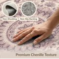 thumbnail image 6 of ODIKA 4'x6' Washable Area Rug Non-Slip, Chair-Friendly, Flatwoven Distressed Scrollwork Border Design Featuring Central Boho Motif for Home Office, Under Desk, 6 of 7