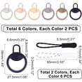 thumbnail image 5 of 24 Pcs Zipper Pull Replacement Set 12 Pcs Alloy Zipper Pull Rings Universal Zipper Tab and 12 Pcs Nylon Zipper Cord Pull Extension for Boots Jackets Handbags Backpack Luggage Colorful, 5 of 6