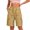 Khaki, variant on BXJX Womens Casual Bermuda Shorts, Elastic Waist Knee Length Multiple Pockets Summer Cargo Shorts Khaki Size S-2XL
