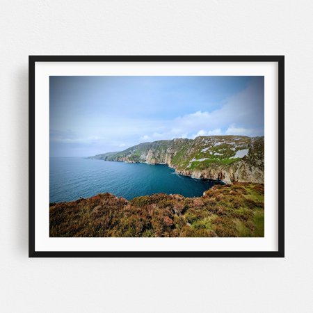 Slieve League Cliffs, Donegal - County Donegal Ireland Photography Coast Seascape Landscape Nature Ocean Scenic Black Framed Wall Art Print 8 x 10 inches