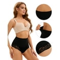 thumbnail image 3 of Unique Bargains Women's Lace Trim Underwear Briefs High Waist Shapewear Panties S Black, 3 of 6