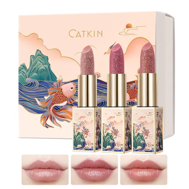 Bálsamo labial Catkin, color tintado, ultrahidratante, 3 unidades