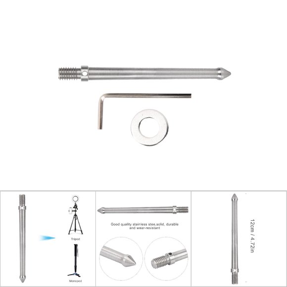 Adaptateur de Montage à Pointe en Métal Inoxydable pour Trépied Monopode avec Filetage de 3/8 Pouce, s'Adapte au Sable, à la Boue, à la Pente, Idéal pour Ancrer des Pieds, Accessoires de Caméra