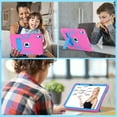 thumbnail image 6 of Jiahe Cover Case for iPad 10th Generation 10.9" 2022, Slim Heavy Duty Shockproof Rugged Protective Hybrid Case with Built-in Stand for 10.9" iPad 10th Gen, Rose+Blue, 6 of 8