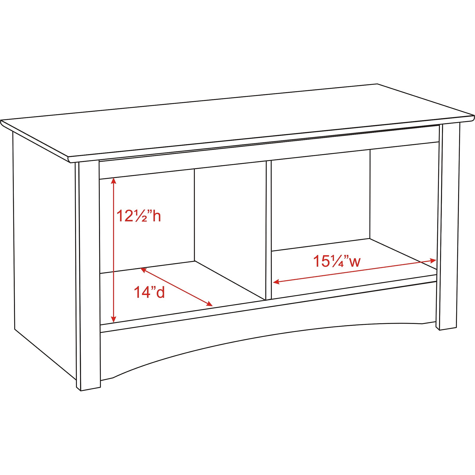 Prepac Twin Cubby Entryway Storage Bench Multiple Finishes