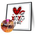thumbnail image 1 of Cuadros Decorativos Kit de pintura de diamante 5D DIY XOXO Taladro redondo completo Cuadro de mosaico Diamante de imitación de pared Tmvgtek embutido en tela, 1 of 9