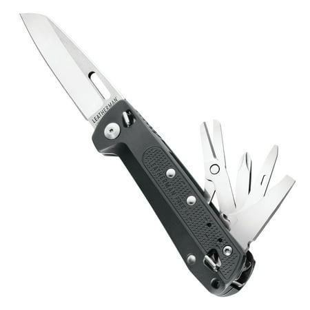 UPC: 0037447006982 | LEATHERMAN FREE K4 EDC Pocket Multitool with Knife Magnetic Locking Aluminum Handles and Pocket Clip Built in the USA Gray (K4)