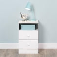 thumbnail image 3 of Wright Home Table de Chevet Moderne en Bois 2 Tiroirs Blanc, 3 of 6