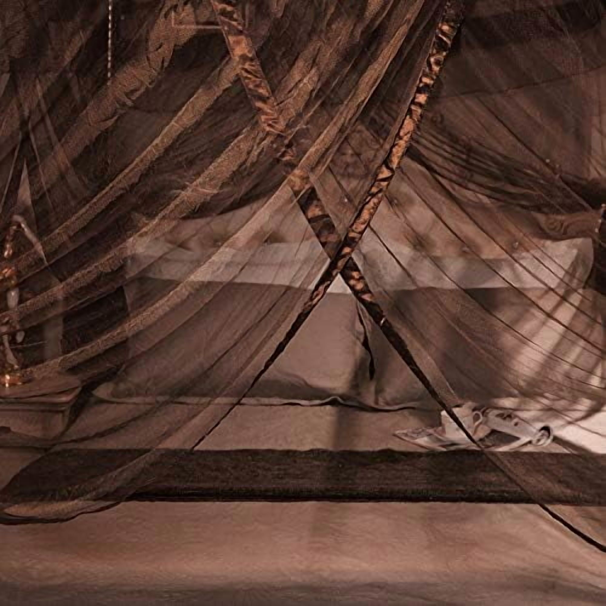 4 Corners Post Canopy Bed Curtains Canopy for Bed King Size - Royal Luxurious Mosquito Net Bedroom Decor (King, Coffee)