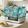 thumbnail image 4 of FOR U DESIGNS Green Gold Marble Print Microwave Oven Cover Uv Protection Shield For Countertop Appliances All-Season Microwave Oven Folding Covers with Top Handle-S, 4 of 8