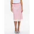 thumbnail image 3 of Pink Sequin Midi Skirt With Lace Trim A-Line Stretch Pencil Skirt, 3 of 7
