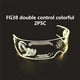 thumbnail image 2 of Ounissouiy 2 piezas de gafas brillantes para banquete de Navidad alimentado por botón de anteojos iluminado colorido operación gafas Kits de decoración para fiestas FG38 control doble, 2 of 6