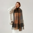 thumbnail image 4 of Head Scarf Womens Scarves Womens Scarf Striped Color Plaid Shawl Elegant Womens Style Warm Comfortable and Winter Scarf Pashmina Shawl&nbsp;Shawls&nbsp;and Wraps Brown,, 4 of 4