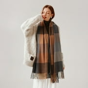 Head Scarf Womens Scarves Womens Scarf Striped Color Plaid Shawl Elegant Womens Style Warm Comfortable and Winter Scarf Pashmina Shawl Shawls and Wraps Brown,