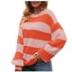 thumbnail image 1 of Suéteres para mujer Suéteres de otoño Cuello redondo Abrigo de moda Empalme superior Abrigo de empalme de manga larga suelto Odeerbi  ODB-5, 1 of 9