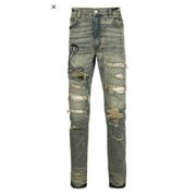 UNBRANDED Brand New Classical Luxurious Embroidered Chemist Cobra Snake jeans Cotton Denim Pants comfort casual jeans 28-40 #73