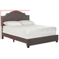 thumbnail image 6 of SAFAVIEH Theron Modern Elegant Upholstered Bed Frame with Nail Heads, Queen, Dark Taupe, 6 of 8