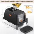 thumbnail image 2 of Caja de arena para gatos con tapa, cuchara y filtro, grande, negro, 2 of 8