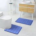 thumbnail image 3 of Debonair Memory Foam Bathroom rugs Toilet mats, U-Shaped Contour Carpet, 20" x 24", Blue, 3 of 7