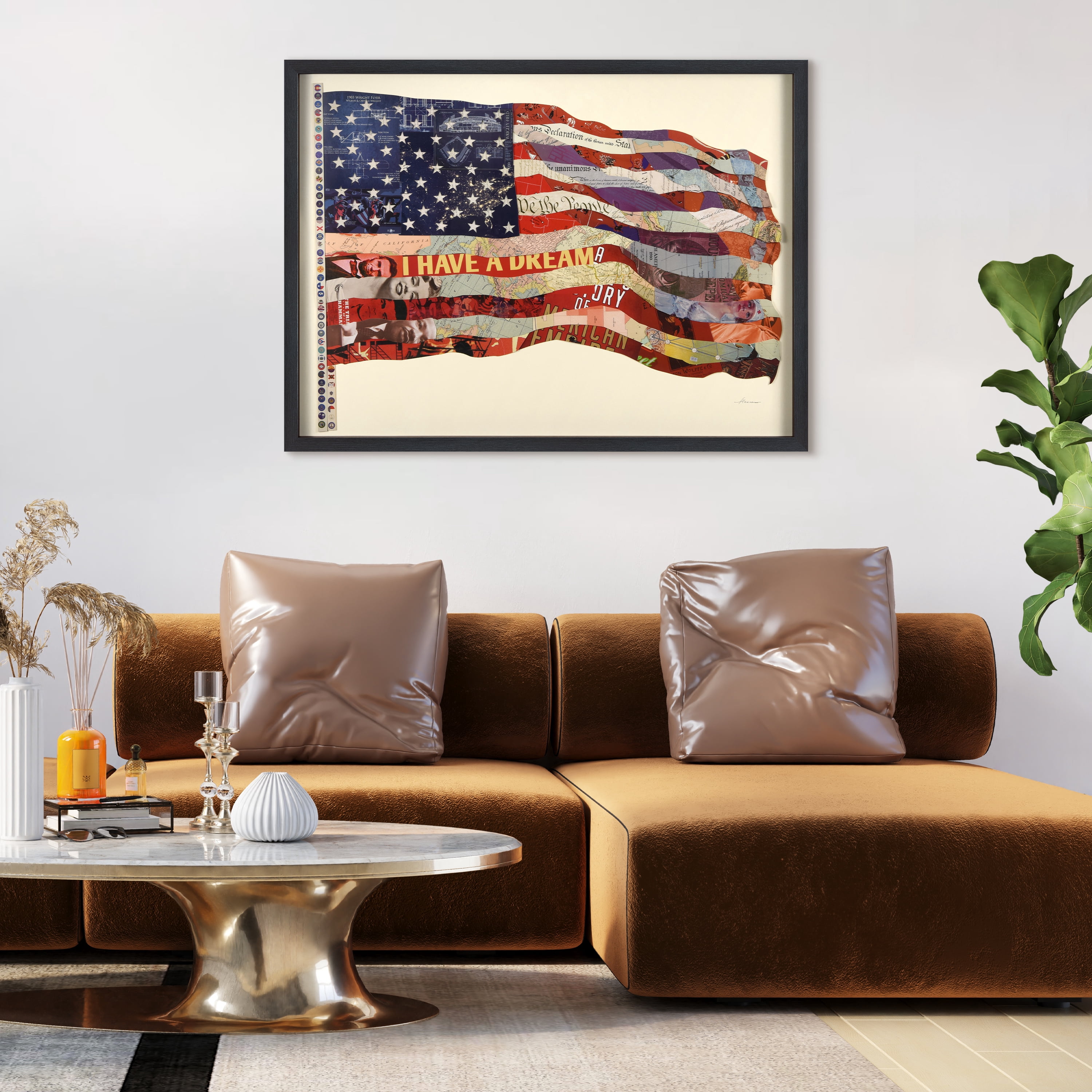 Direct Impact B Frameless Free Floating 40.00" x 30 in Framed Painting Art Prints, by Empire Art