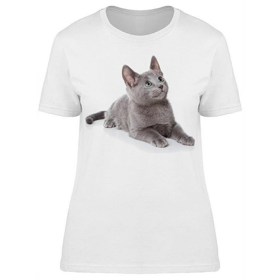 Light Grey Russian Kitty Cute T-Shirt Women -Image by Shutterstock, Female 3X-Large