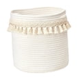 thumbnail image 4 of Cesta tejida organizadora, contenedor de cuerda de algodón, cesta de lavandería a la moda, cesto para la colada para sala de estar, dormitorio y hogar Pequeño, 4 of 8