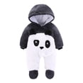 thumbnail image 3 of Coerni Toddler Baby Boys Girls Fleece Jumpsuit Boys Soft Warm Sherpa Onesie Zip Up Long Sleeve Cute Bear Hooded Winter Rompe𝐫, 3 of 4