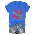 thumbnail image 4 of HOWPAY Summer Tops for Women Short Sleeve V Neck Tees Loose Fit Baggy Work Pullover Lightweight Comfy Vintage Y2K Streetwear Blue XXXXL, 4 of 4